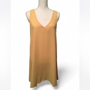 Forever 21 Yellow Sleeveless Swing Dress Size Small